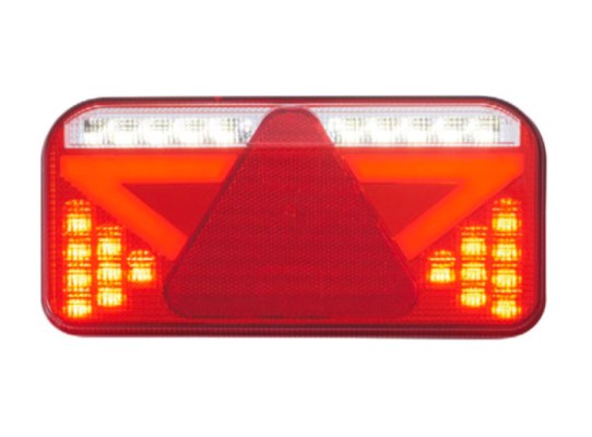 LED rear lights with triangular reflector and 6 functions
