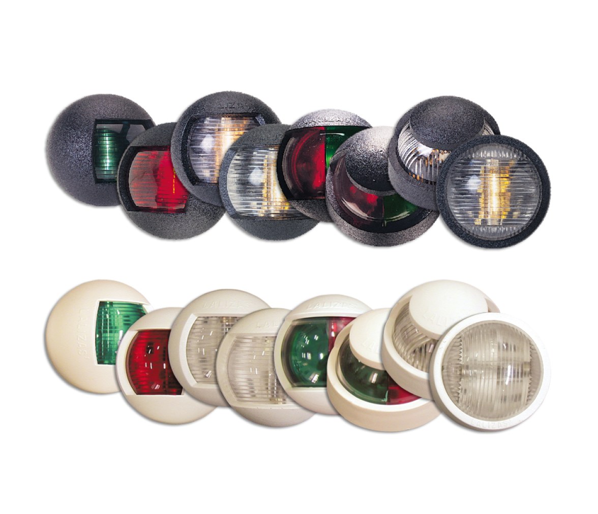 Luz de navegación POWER 7, esparcidor fijo, negro, Ø 50mm
