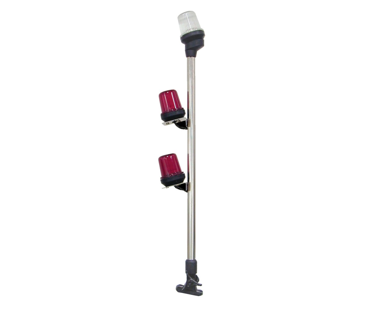 Luz de Navegacion Triple Combinada Plegable Inox Lalizas