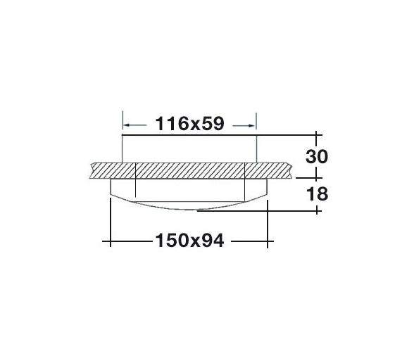 Luz de Techo Acero Inoxidable Ovalada Phad