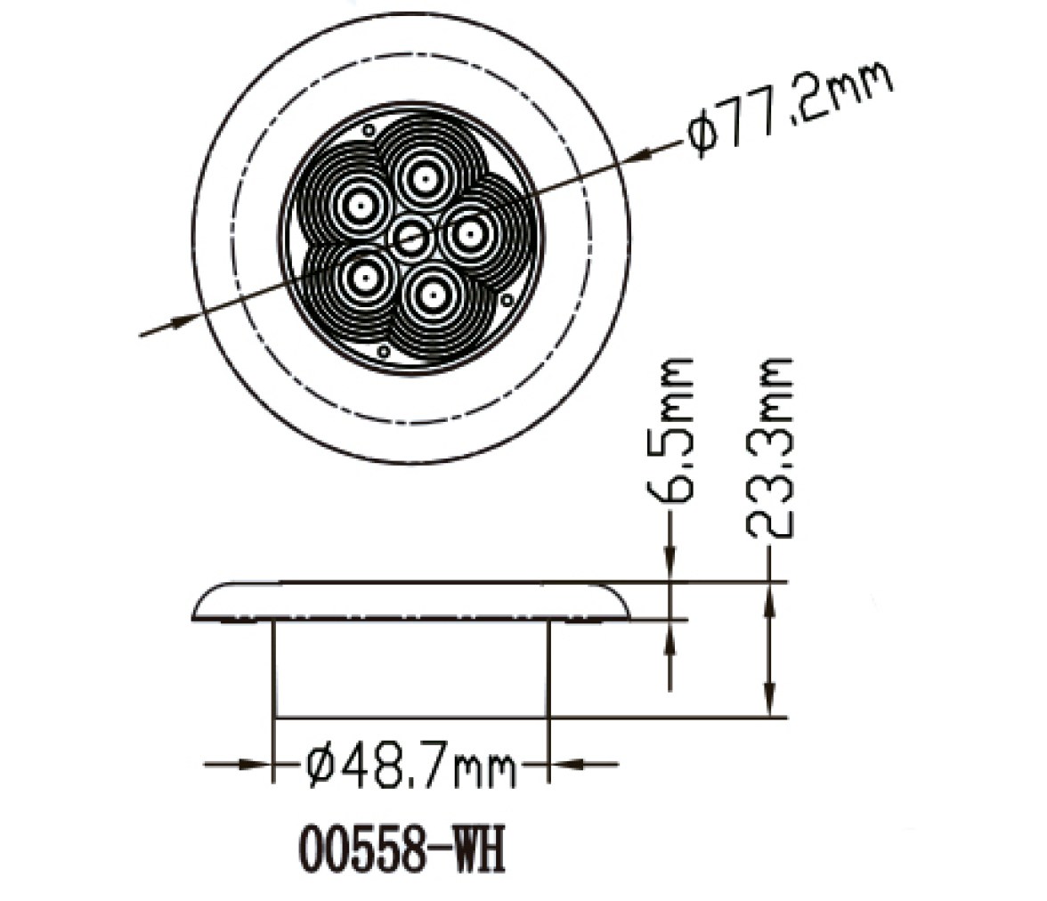 Luz de techo LED con aro de montaje Luz Calida