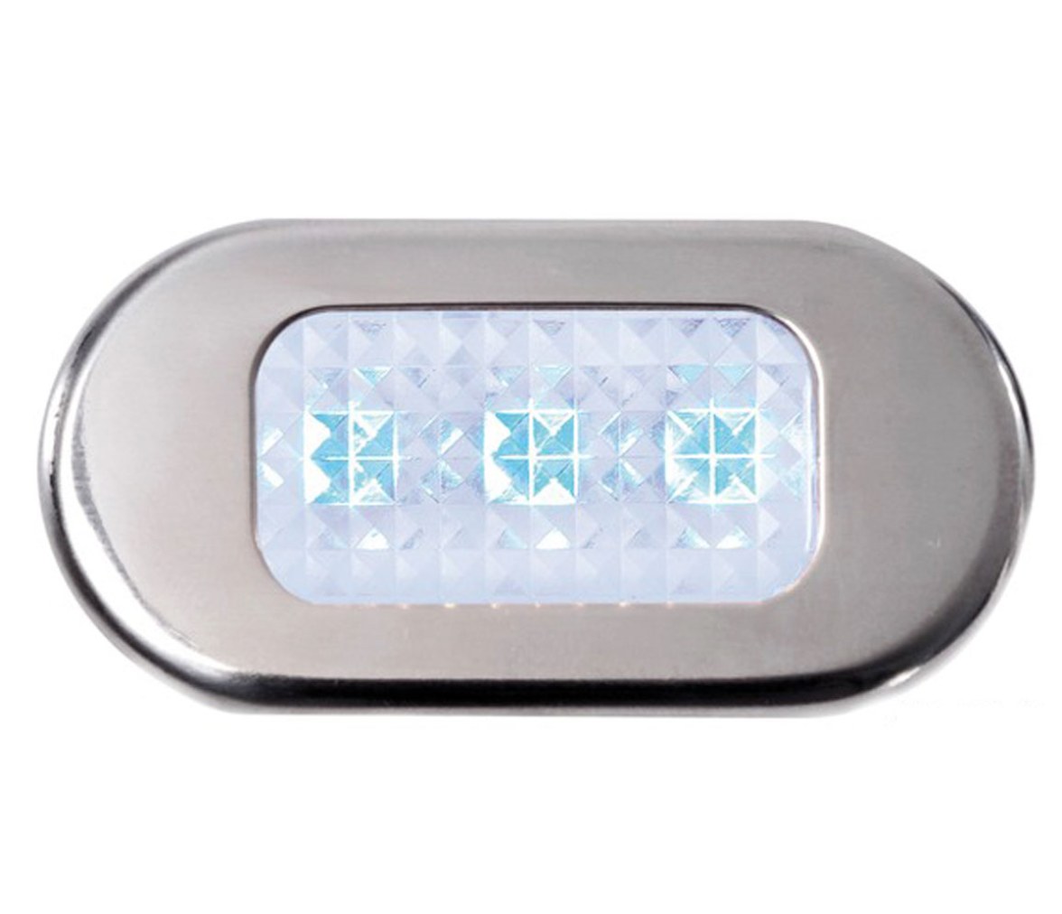 Luz LED de Cortesia Azul Estanca Carcasa Inox