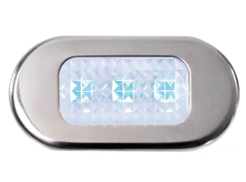 Blue Waterproof Courtesy LED Light Inox Frame