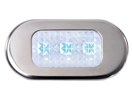 Luz LED de Cortesia Azul Estanca Carcasa Inox