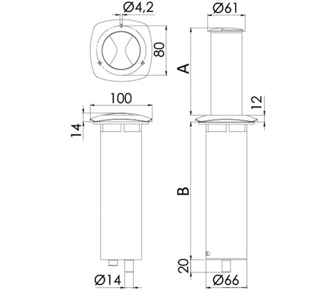 Luz LED Escamoteable para Mesa en Bañera Aurora Standard