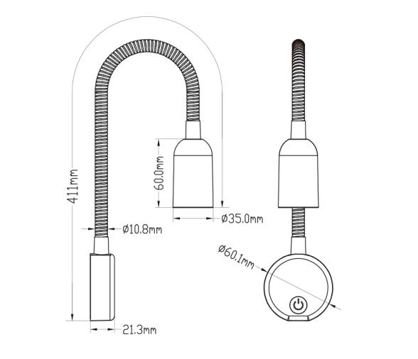 Luz Led para Mesa de Cartas con Puerto de carga USB 2A/5V