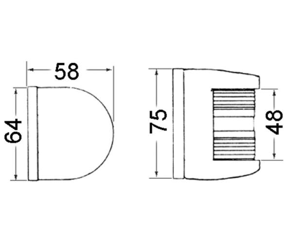 Luz de Navegacion Babor - Estribor Utility 85 Inox 316