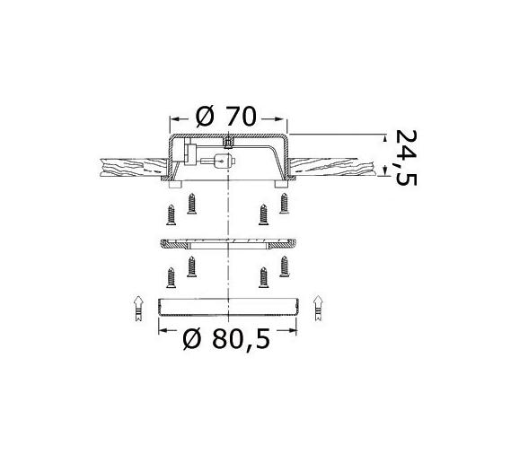 Luz de Techo Cuadrada para Montaje Empotrado Hydra