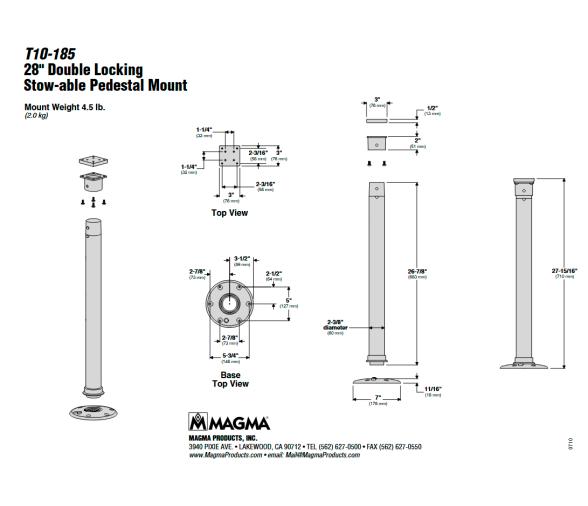 Magma Pedestal Doble Bloqueo para Barbacoas Rectangulares