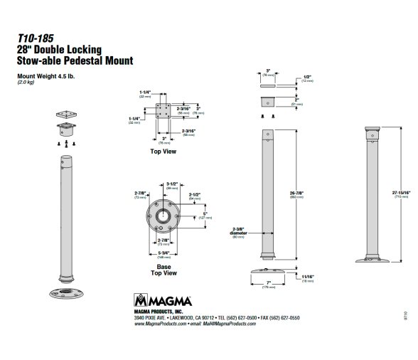 Magma Pedestal Doble Bloqueo para Barbacoas Rectangulares