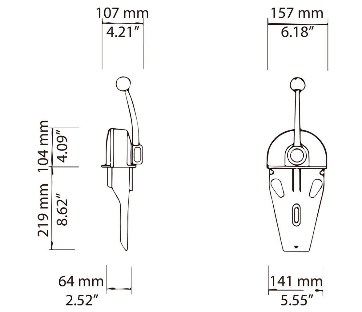 Mando Motor B103 una Palanca Doble Accion Ultraflex
