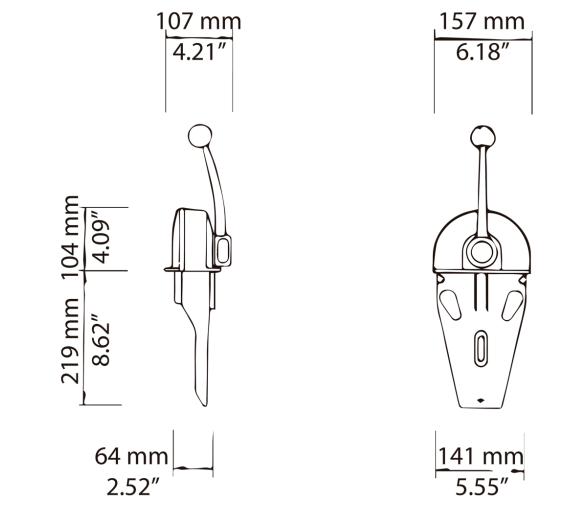 Mando Motor B103 una Palanca Doble Accion Ultraflex