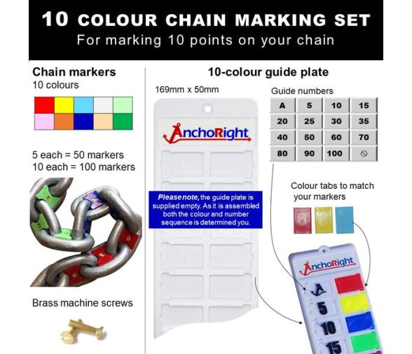 Marcador de Cadena Anchoright Kit 10 colores