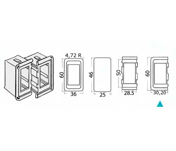 Marco Lateral para Interruptor Marina