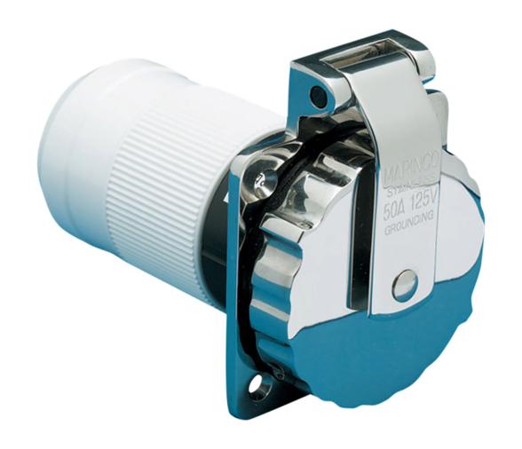 Marinco Base con Tapa Inox 4 Hilos 50A