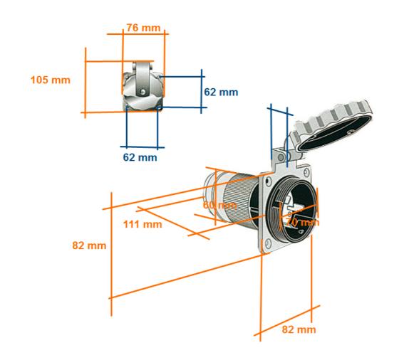 Marinco Enchufe Macho Bipolar con 3 hilos 63A