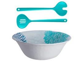 Marine Business Ensaladera + cubiertos Melamina Harmony Mare