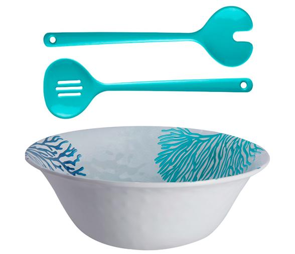 Marine Business Ensaladera + cubiertos Melamina Harmony Mare