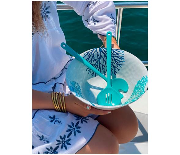 Marine Business Ensaladera + cubiertos Melamina Harmony Mare