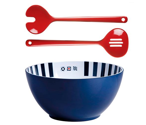 Marine Business Ensaladera + Cubiertos Melamina Venezia