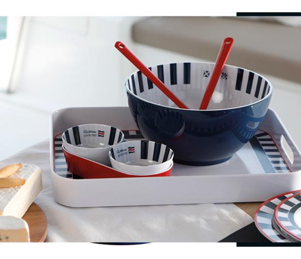 Marine Business Ensaladera + Cubiertos Melamina Venezia