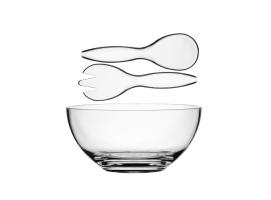 Marine Business Ensaladera Redonda + Cubiertos Bahamas Clear