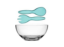 Marine Business Ensaladera Redonda + Cubiertos Bahamas Turquoise