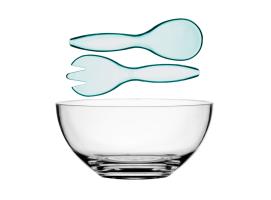 Marine Business Bahamas Natural Round Salad Bowl + Cutlery