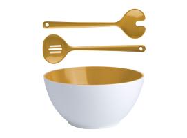 Marine Business Mustard Ensaladera con cubiertos de servicio