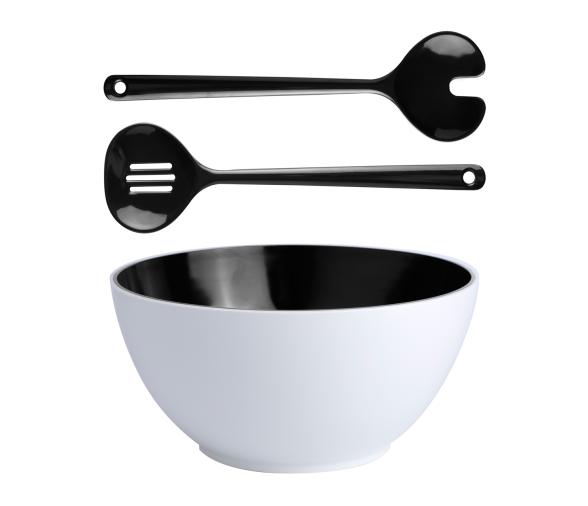 Marine Business Summer Negro Ensaladera con cubiertos de servicio