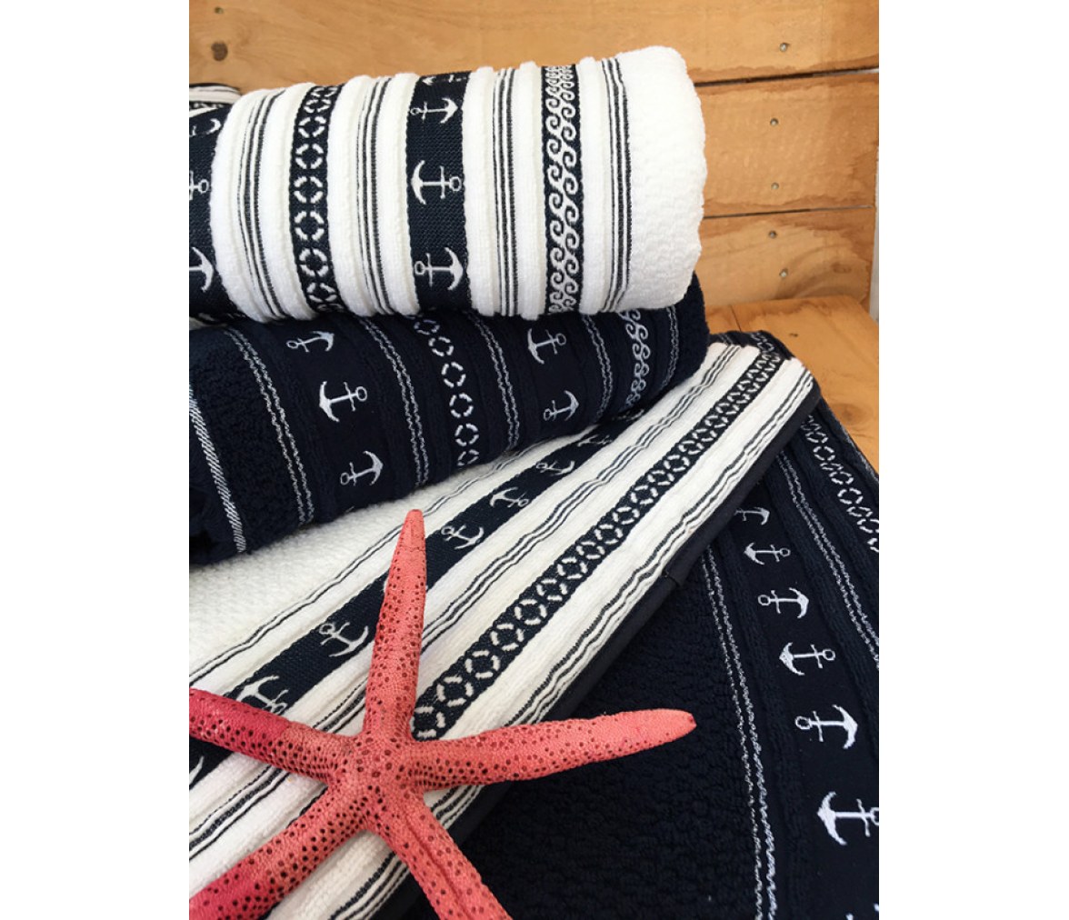 Marine Business Set de Toallas 3 pz. Azul Anchors, Santorini