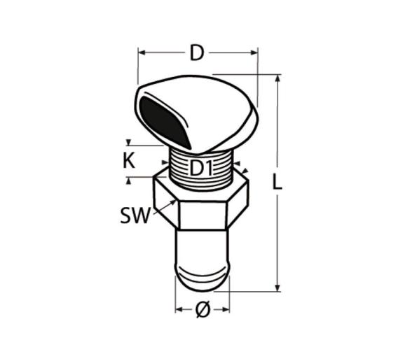 Marinetech Aireador Plástico Negro 90º