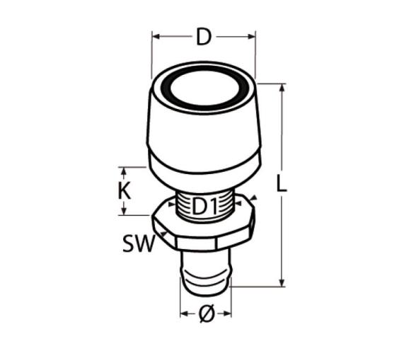 Marinetech Aireador Plástico Negro