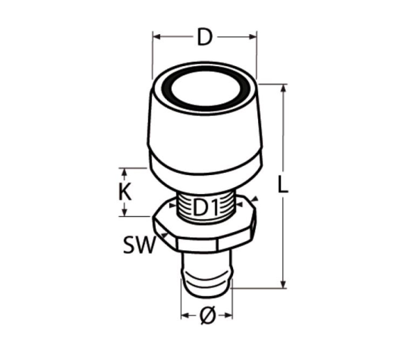 Marinetech Aireador Plástico Negro