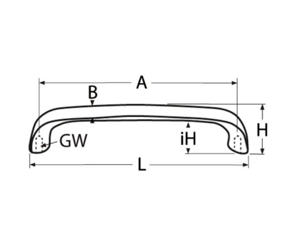 Marinetech Asa para Cajón o Armario Inox Negro