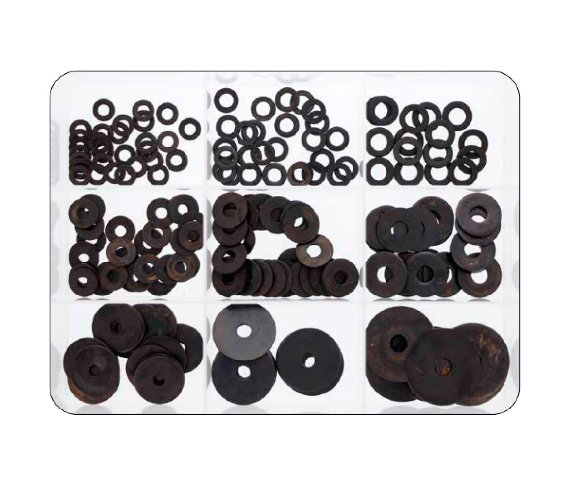 Kit I Arandelas Negras 200 piezas
