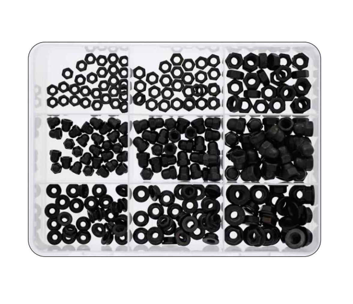 Kit III Arandelas Negras 270 piezas