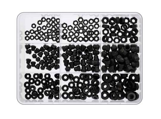 Kit III Arandelas Negras 270 piezas