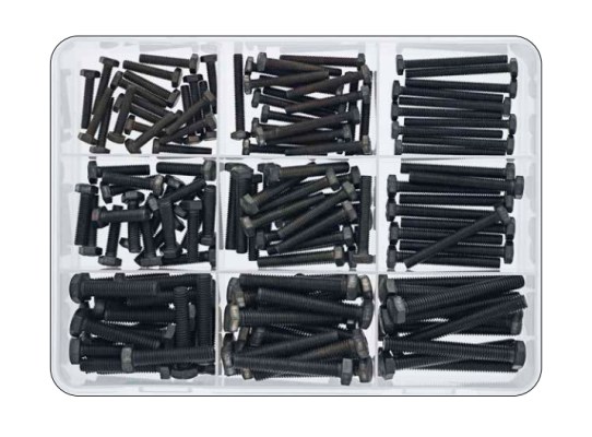 Kit Tornillos Negros Cabeza Hexagonal DIN 933 150 piezas