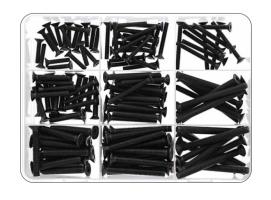 Marinetech Kit Tornillos Negros  Torx con Cabeza Avellanada ISO 14581 155 piezas