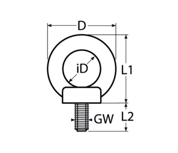 Marinetech Perno de Anilla Inox Negro