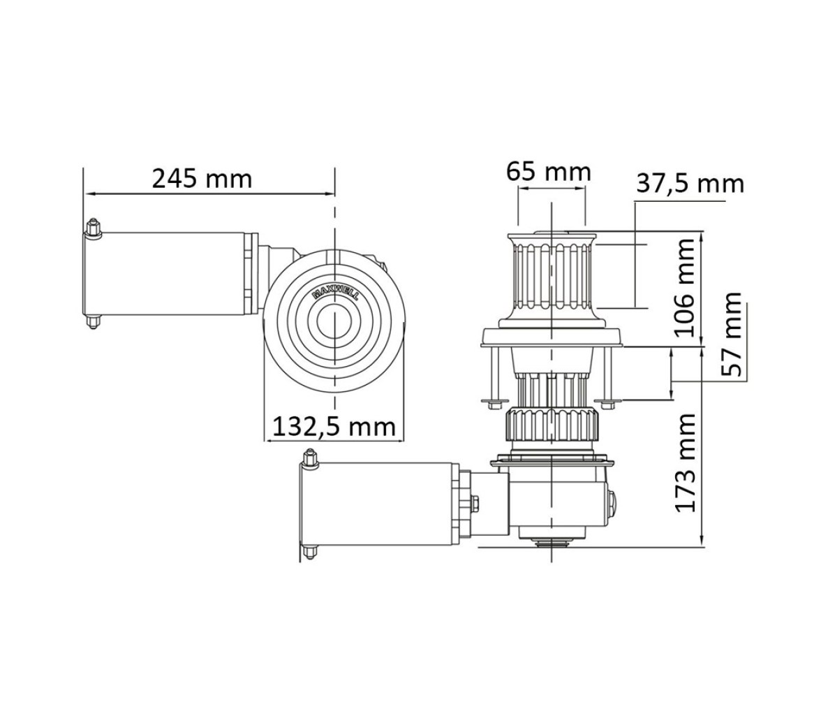 Maxwell Cabestrante Alta Calidad Acero Inox 316 CV500