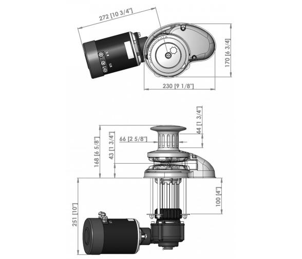 Maxwell Molinete Vertical RC10 Cadena 8 mm Barbotén y Tambor