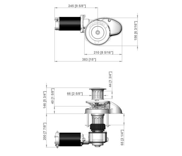 Maxwell Molinete Vertical RC8 Cadena 6-7 mm Barbotén y Tambor