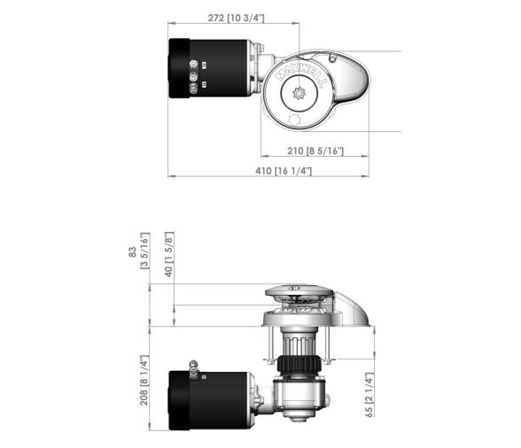 Maxwell Molinete Vertical RC8 Cadena 8 mm Sólo Barbotén