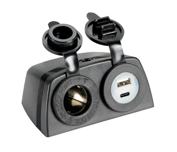 Osculati Mechero + Toma USB-A + USB-C con Carcasa