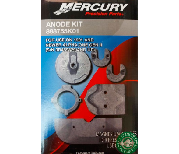 Mercury Kit de Ánodos de Magnesio para Agua Dulce