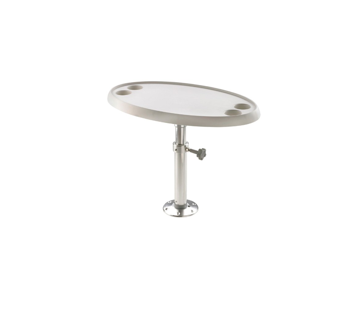 Vetus Mesa Oval, Pie Ajustable y Desmontable con Base