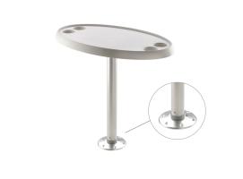 Vetus Mesa Oval, Pie Fijo Desmontable con Base