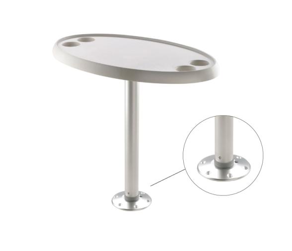 Vetus Mesa Oval, Pie Fijo Desmontable con Base